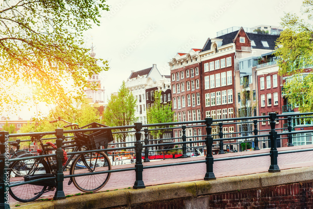 Beautiful tranquil scene of the city Amsterdam.