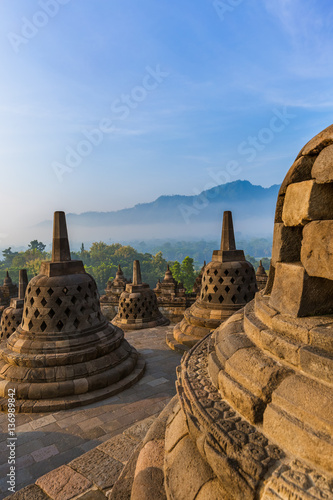 Bild auf Leinwand Borobudur Buddist Temple - island Java Indonesia