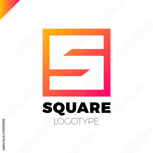 Letter S Square Negative Space Logo Design Element
