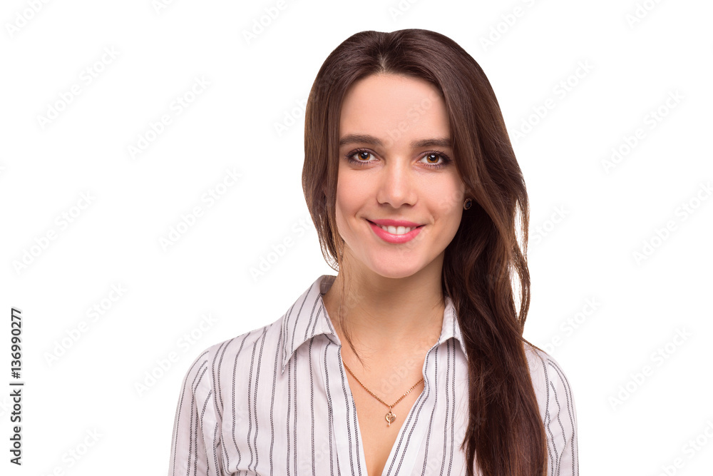 Young smiling businesswoman or teacher Young smiling businesswoman or teacher