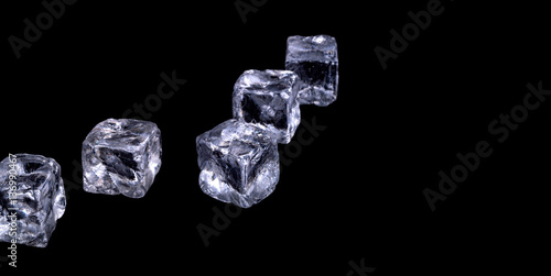 ice cubes on black background