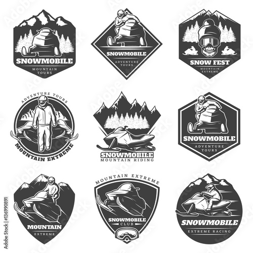 Monochrome Winter Sport Extreme Labels Set