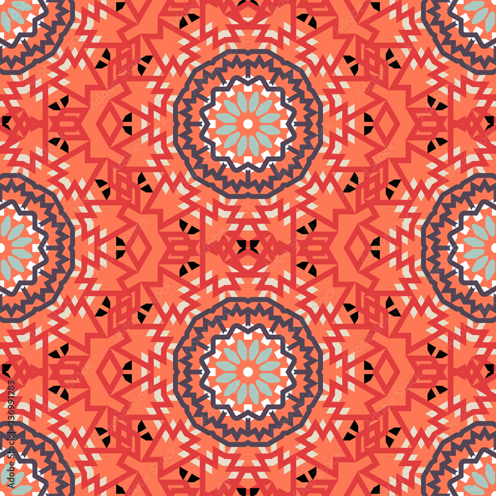 Oriental pattern with large abstract flowers