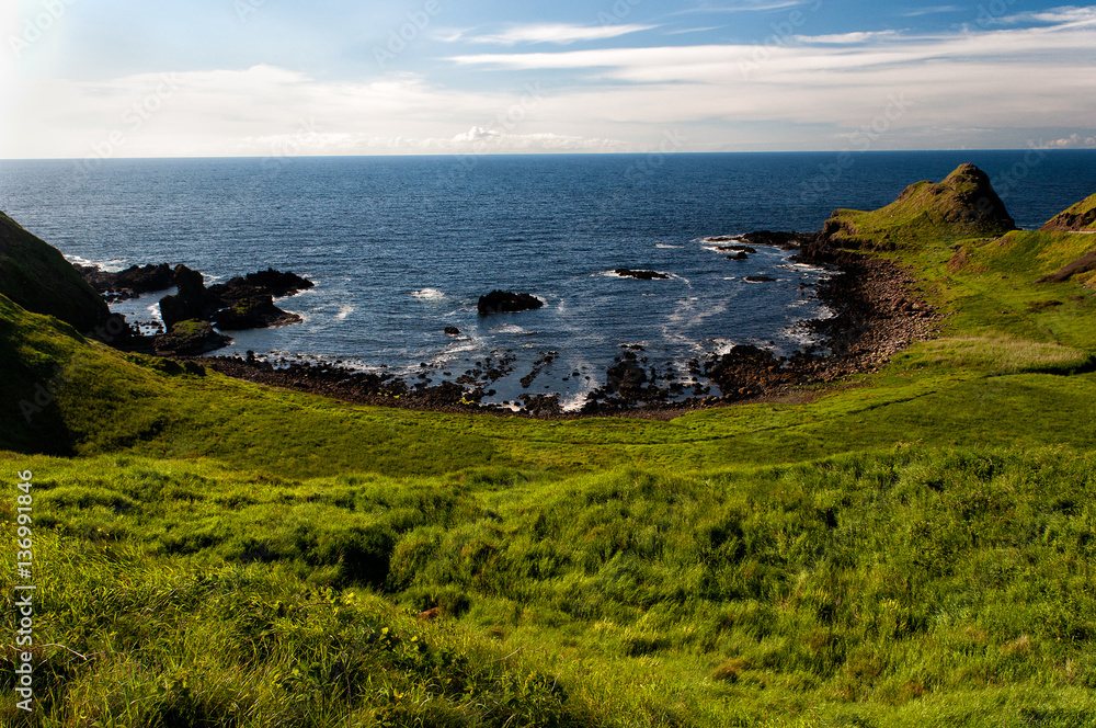 Basaltic beach in Giant's Causeway, Northern Ireland Basaltic beach in Giant's Causeway, Northern Ireland