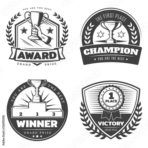Vintage Sport Prizes Emblems Set