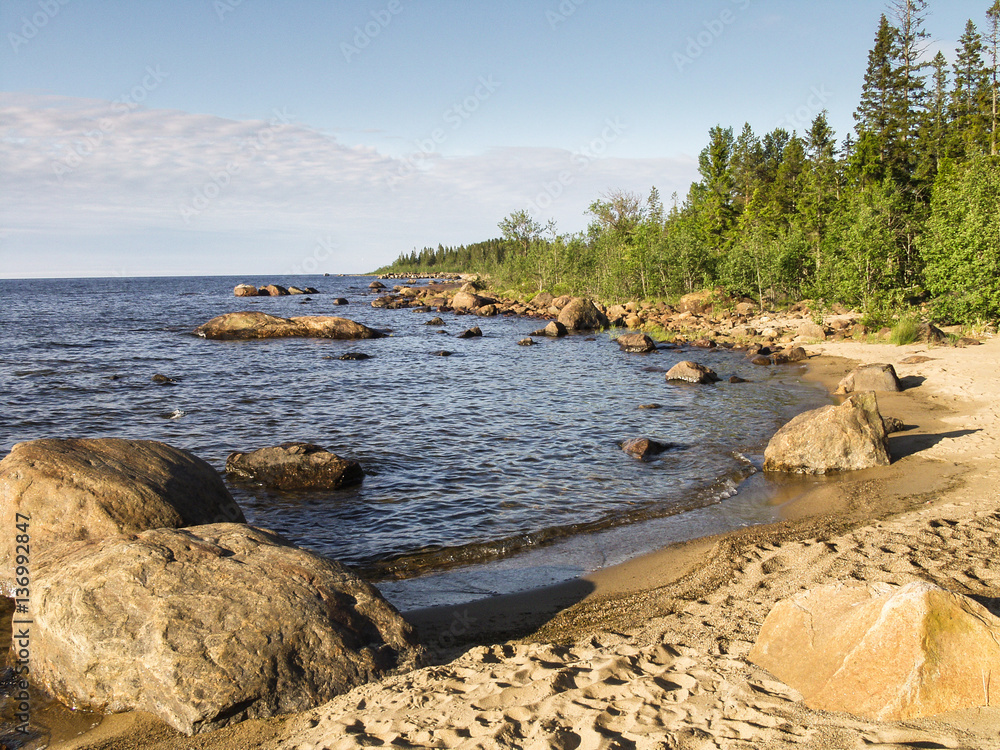 Seashore, Robertfors Ö, Västerbotten County, Sweden