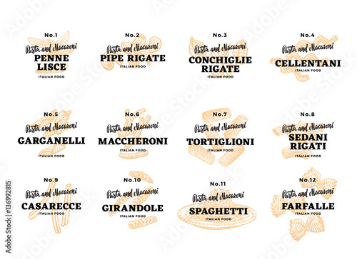 Italian Food Logos Set