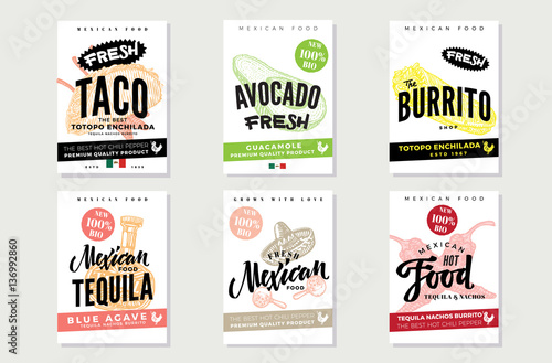 Sketch Mexican Food Posters