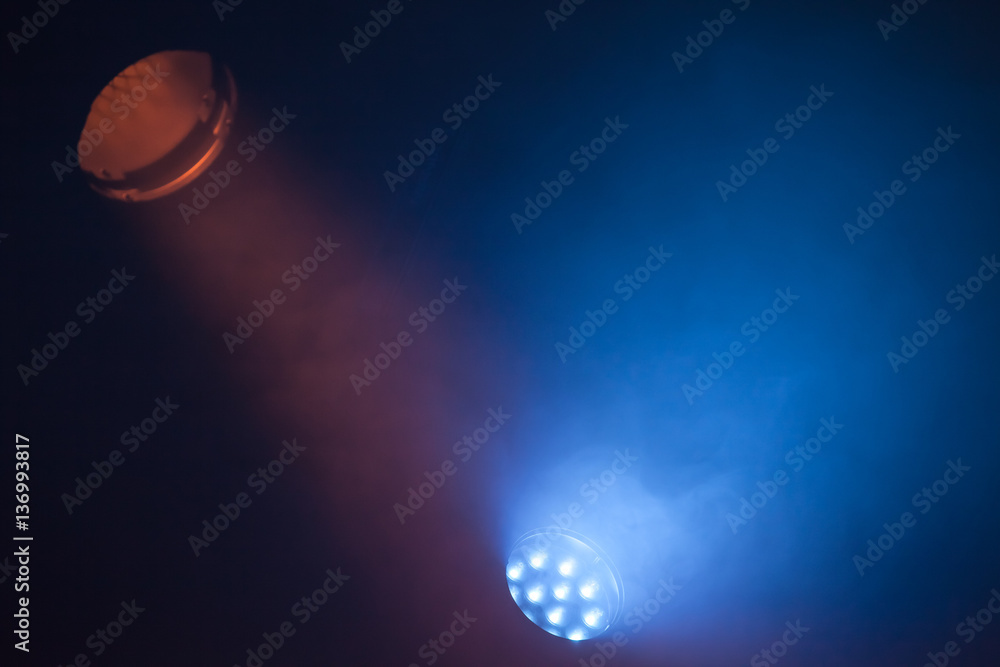 Colorful scenic spot lights in smoke Colorful scenic spot lights in smoke