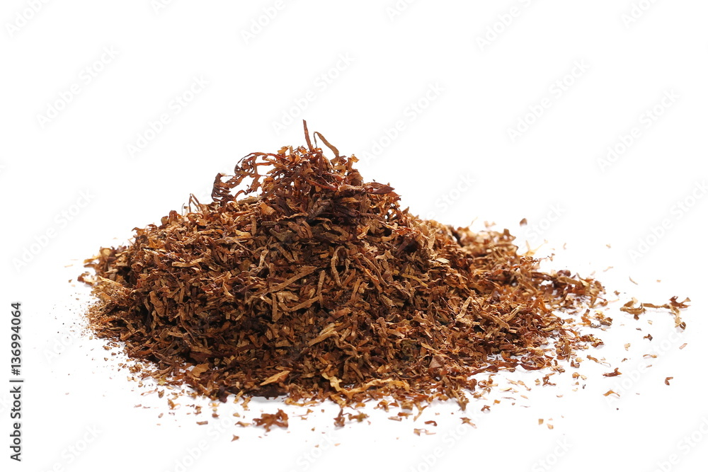 pile tobacco isolated on white background pile tobacco isolated on white background