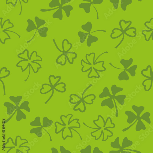 St. Patrick s day vector seamless background with shamrock.