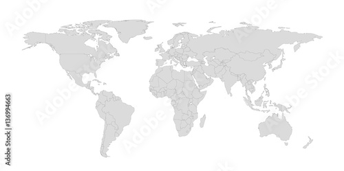 Outline Illustration of the world (with country borders)