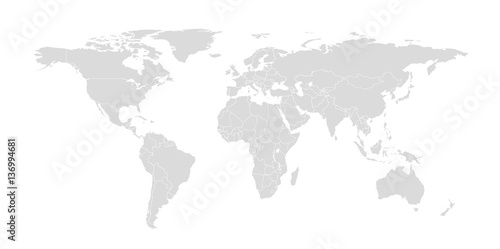 Outline Illustration of the world  with country borders 