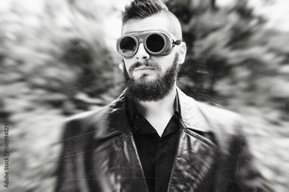 attractive young man with a beard and mustache,black and white photography attractive young man with a beard and mustache,black and white photography