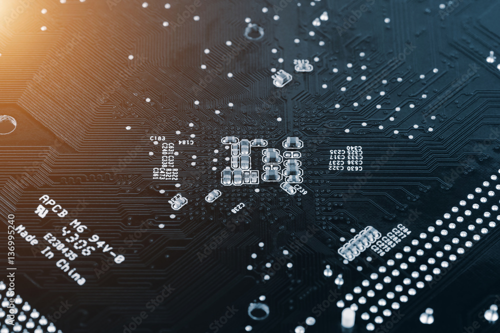 Naklejka premium printed computer circuit board