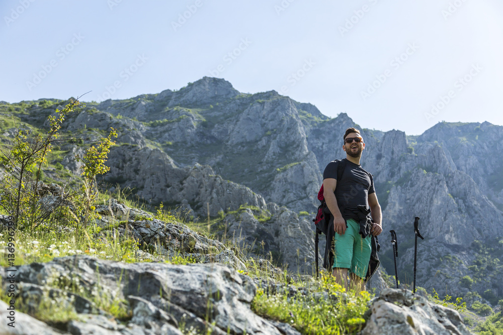 Hiker in Mountains