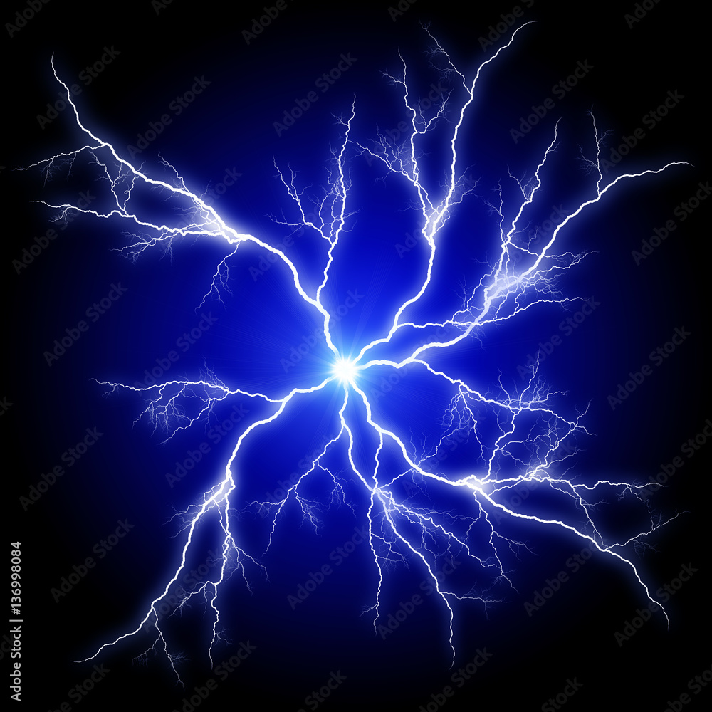 Blue big  lightnings
