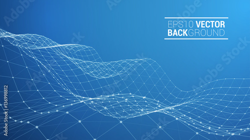 Wireframe polygonal landscape