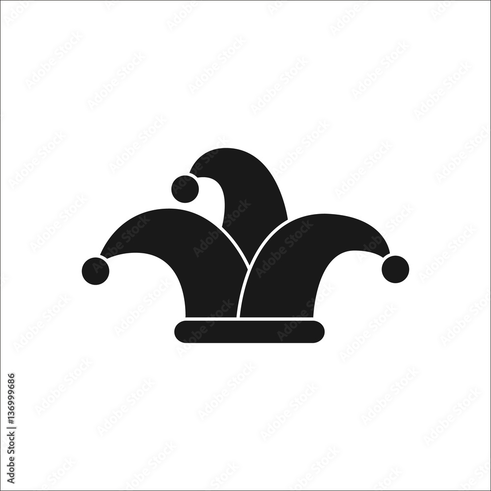 Photo & Art Print Carnival or clown or Mardi Gras hat simple silhouette icon on background, euroneuro photo-art-print-carnival-or-clown-or-mardi-gras-hat-simple-silhouette-icon-on-background-euroneuro