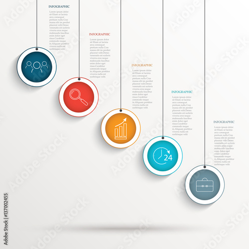 Abstract business background -infografika with five steps.