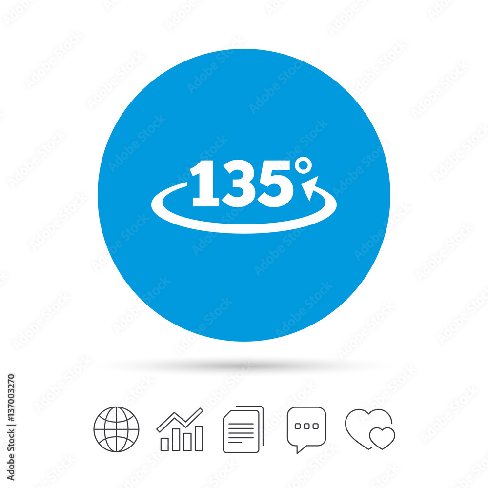 Angle 135 degrees sign icon. Geometry math symbol. Angle 135 degrees sign icon. Geometry math symbol.