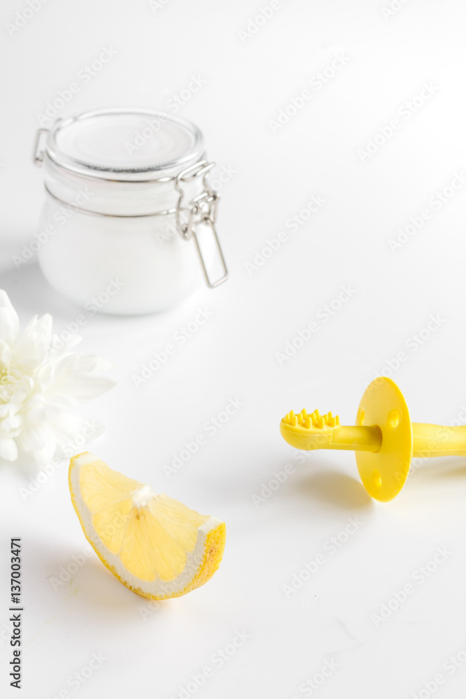 natural organic cosmetics with herbs for baby on white background natural organic cosmetics with herbs for baby on white background