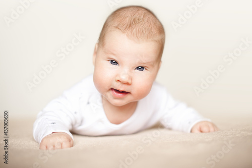 bright portrait of adorable baby