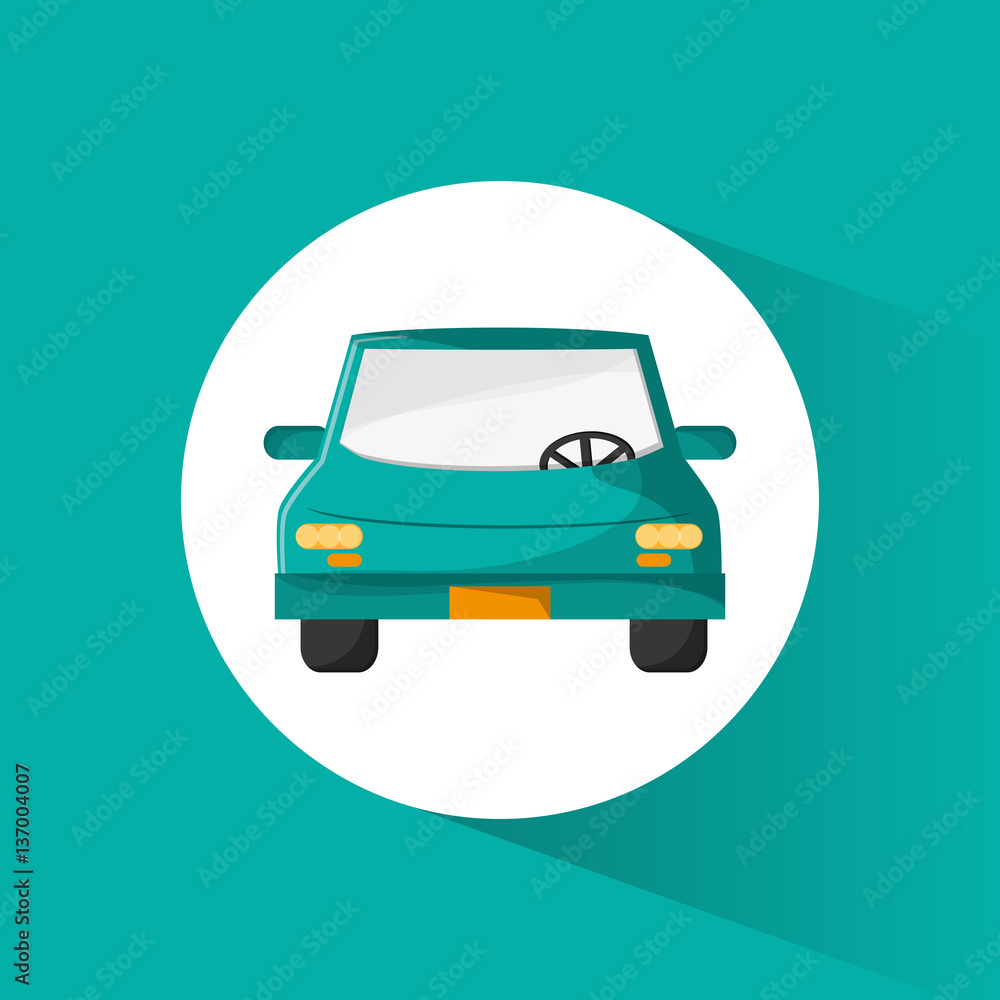 Obraz premium green car sedan vehicle trasnport vector illustration eps 10