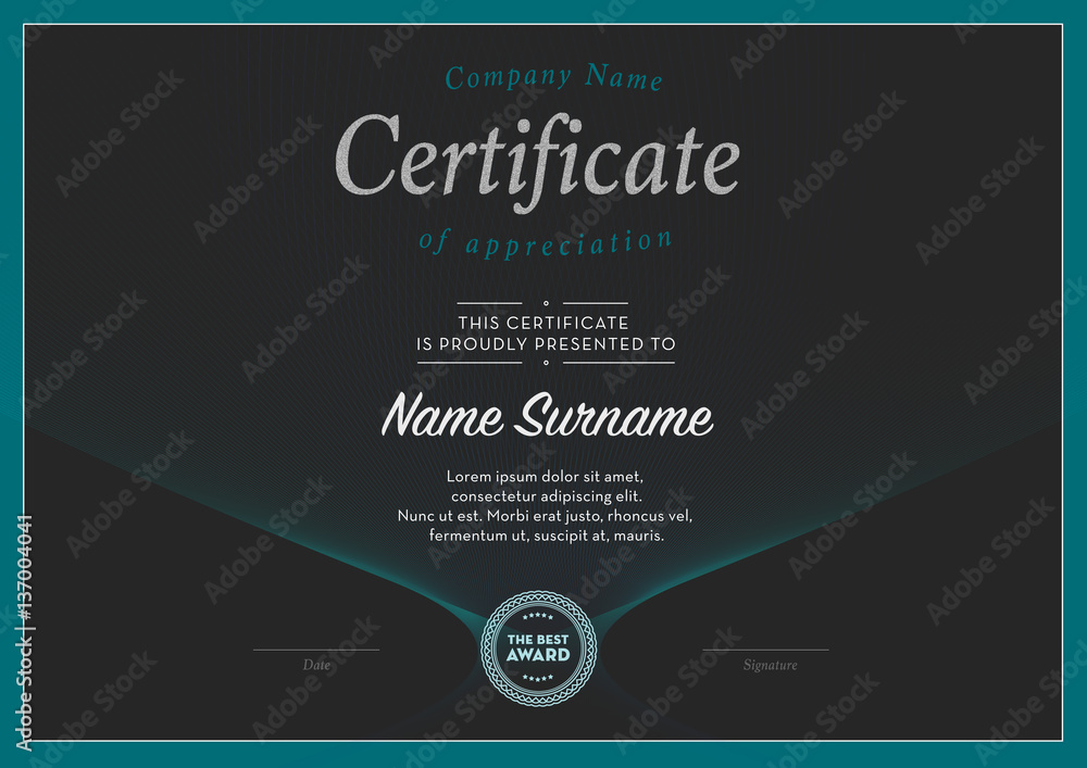 Obraz premium Certificate template vector, Diploma border