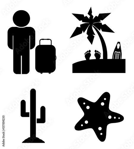 Vacances en 4 icônes