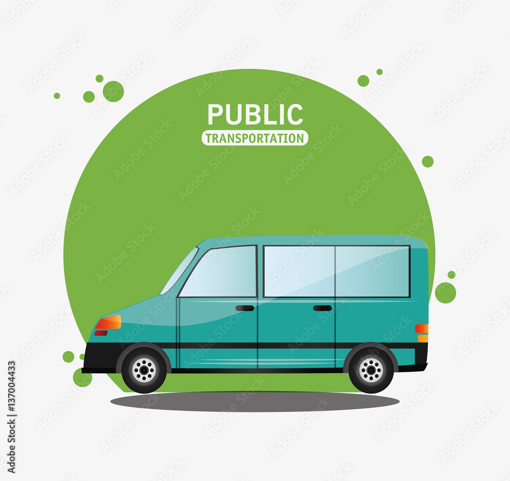 green van public transport design vector illustration eps 10