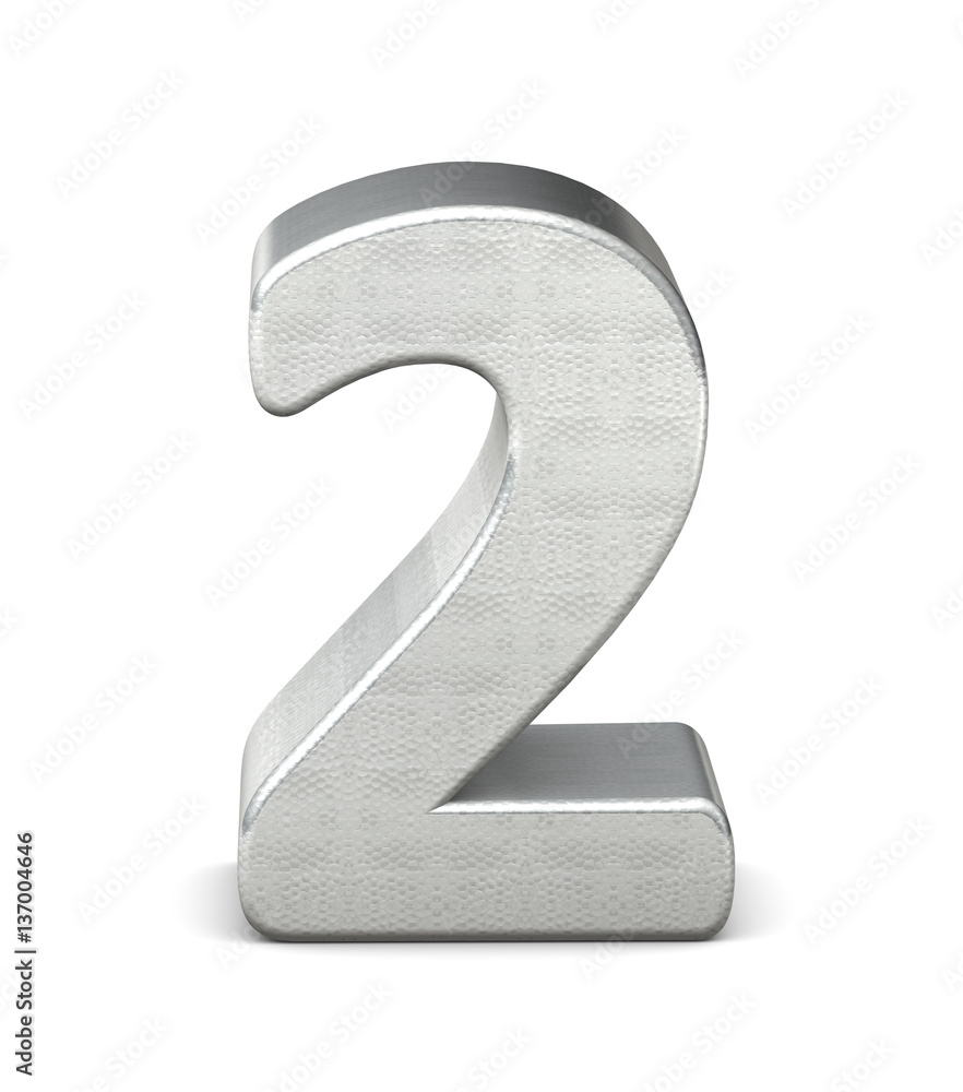2 zahl silber 3d number silver struktur 2 zahl silber 3d number silver struktur