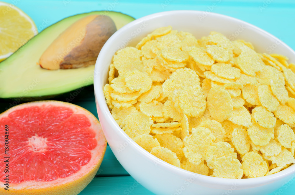 cornflake on table cornflake on table