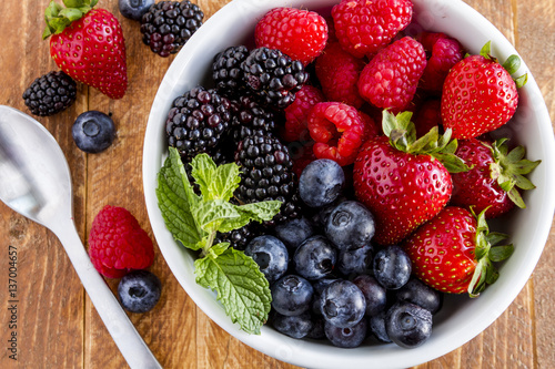 Bowl Filled with Fresh Organic Berries