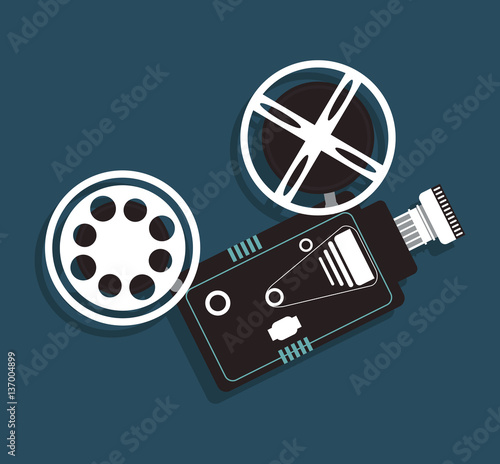cinema camera film projector icon vector illustration eps 10