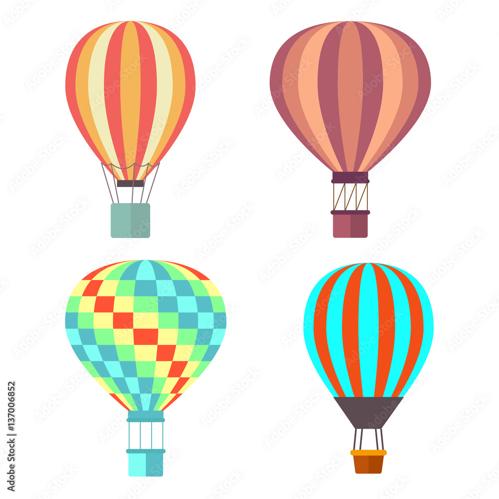 Set classical balloons to travel by air. Vector, illustration isolated on white background EPS10. Set classical balloons to travel by air. Vector, illustration isolated on white background EPS10.