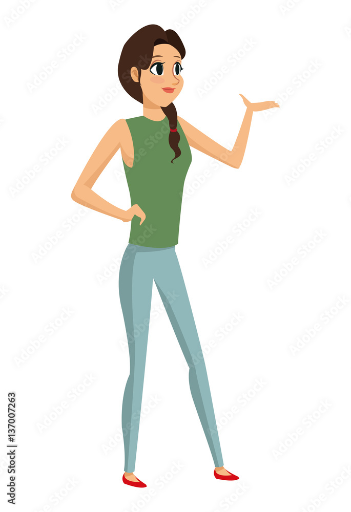 young woman standing talking vector illustration eps 10 young woman standing talking vector illustration eps 10