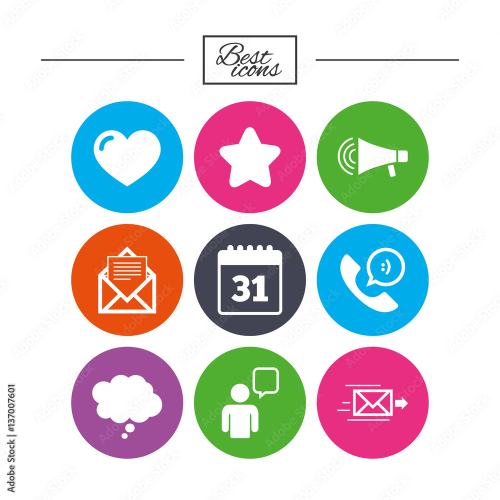Mail, contact icons. Communication signs. Mail, contact icons. Communication signs.