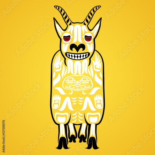 Vector illustration of a mountain goat