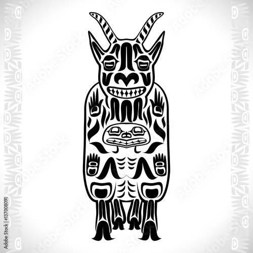 Vector illustration of a mountain goat