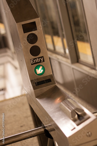Obraz na płótnie Portique d'entrée de métro new-yorkais