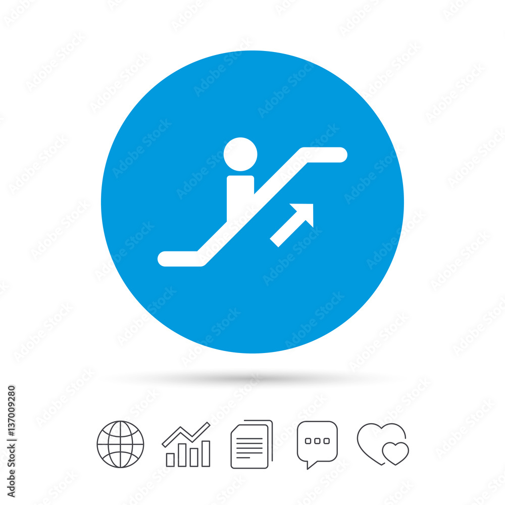 Escalator staircase icon. Elevator moving stair. Escalator staircase icon. Elevator moving stair.