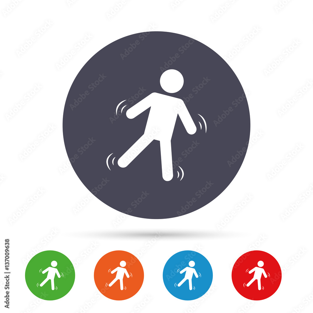 Man falls sign icon. Falling down human symbol. Man falls sign icon. Falling down human symbol.