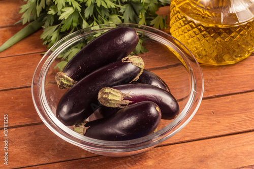 Baby Eggplant into a bowl