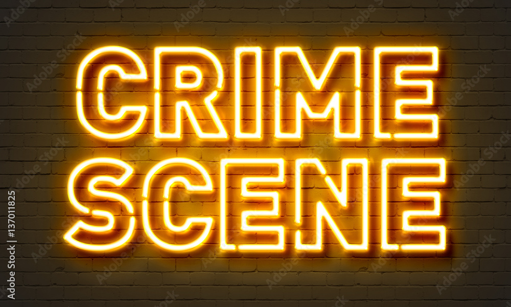 Crime scene neon sign