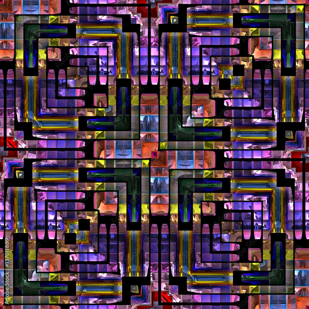 Seamless bright stained glass pattern Seamless bright stained glass pattern