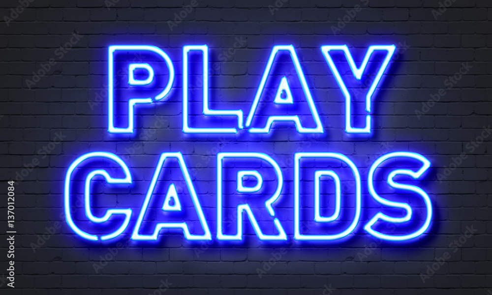 Play cards neon sign Play cards neon sign