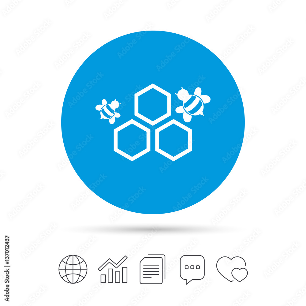 Honeycomb sign icon. Honey cells symbol. Honeycomb sign icon. Honey cells symbol.