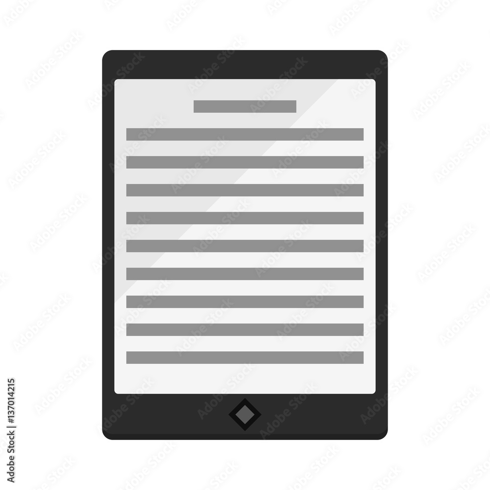 Modern black ebook tablet pc isolated on white vector. Modern black ebook tablet pc isolated on white vector.