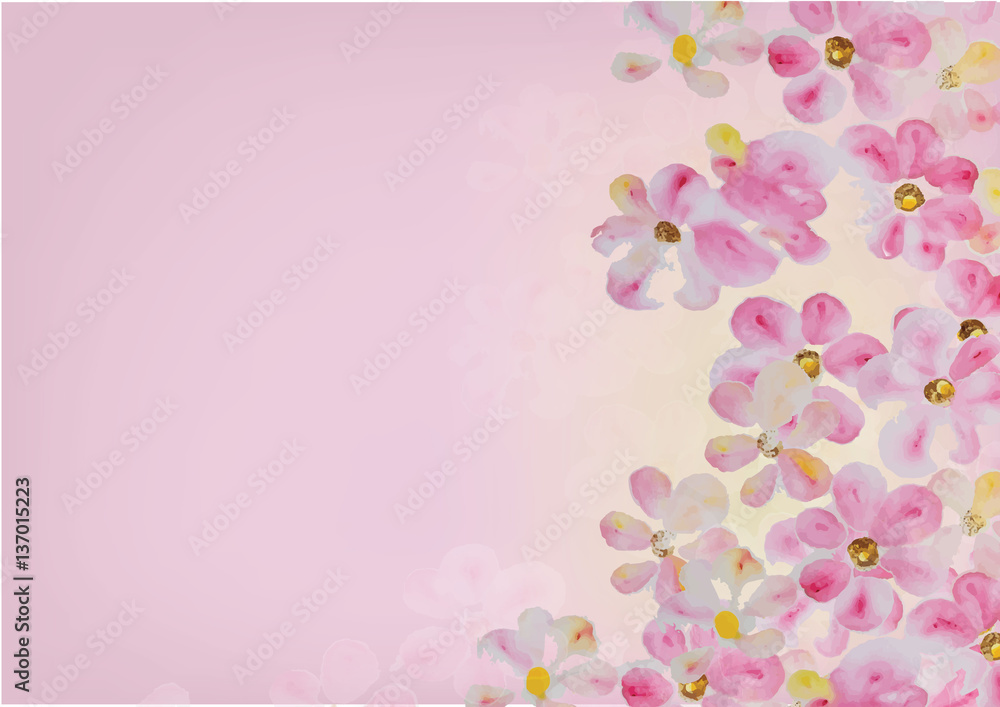 hand drawn watercolor painting flowers illustration for background 